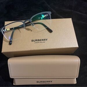 Burberry Black and Tan Eyeglasses with Case